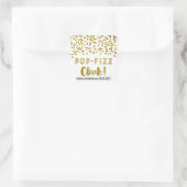 Gold Confetti Pop Fizz Clink Bridal Shower Vierkante Sticker (Tas)