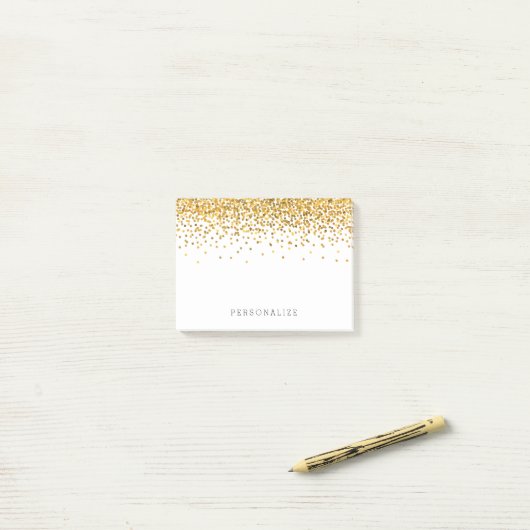 Gold Confetti Post-it® Notes (Op bureau)
