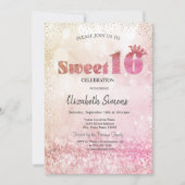 Gold Confetti Princess Bokeh Sweet 16 Kaart (Voorkant)