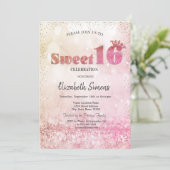 Gold Confetti Princess Bokeh Sweet 16 Kaart (Staand voorkant)