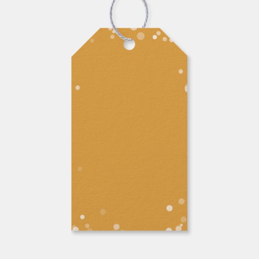 Gold Confetti Proost op het nieuwe jaar Cadeaulabel (Achterkant)