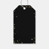 Gold Confetti Proost op het nieuwe jaar Cadeaulabel (Achterkant)