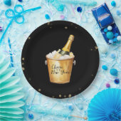 Gold Confetti Proost op het nieuwe jaar Papieren Bordje (Feest)