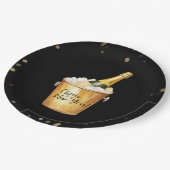 Gold Confetti Proost op het nieuwe jaar Papieren Bordje (Gekanteld)