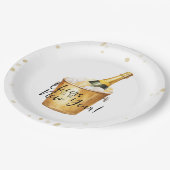 Gold Confetti Proost op het nieuwe jaar Papieren Bordje (Gekanteld)