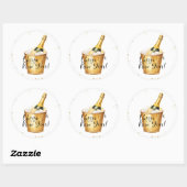 Gold Confetti Proost op het nieuwe jaar Ronde Sticker (Vel)