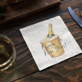 Gold Confetti Proost op het nieuwe jaar Servet