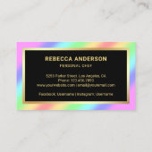 Gold Confetti Rainbow Kitchen Knife Persoonlijke C Visitekaartje (Achterkant)