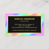 Gold Confetti Rainbow Whisk Pastry Chef Bakery Visitekaartje (Achterkant)