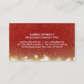Gold Confetti Red Glamor Chic Visitekaartje (Achterkant)