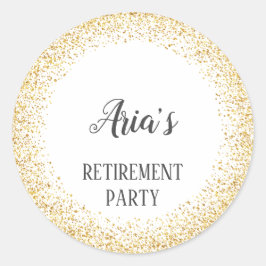 Gold Confetti Retirement Party Envelope Seals Ronde Sticker