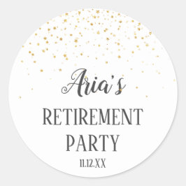 Gold Confetti Retirement Party Envelope Seals Ronde Sticker