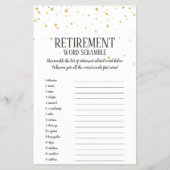 Gold Confetti Retirement Word Scramble Flyer (Voorkant)