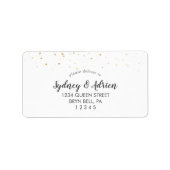 Gold Confetti Return-adreslabel Etiket (Voorkant)