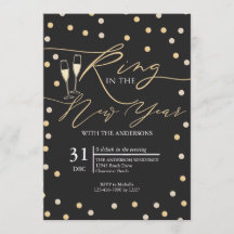 Gold Confetti Ring in nieuwjaarspartij