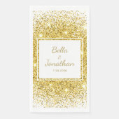 Gold Confetti Romantic Elegant Wedding Custom Servet (Voorkant)