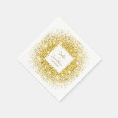 Gold Confetti Romantic Elegant Wedding Custom Servetten (Hoek)