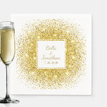 Gold Confetti Romantic Elegant Wedding Custom Servetten<br><div class="desc">Viel je bruiloft op met deze mooie papieren servetten met faux gouden mousserende confetti. Voeg de bruid- en bruidenamen en trouwdatum toe om je te personaliseren. Ook verkrijgbaar in luncheon en diners. Elegant,  chic,  glamoureus en romantisch,  deze kwaliteitsluiers zijn perfect voor zo veel van de huidige trouwthema's.</div>