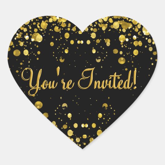 Gold Confetti Ronde Sticker (Voorkant)