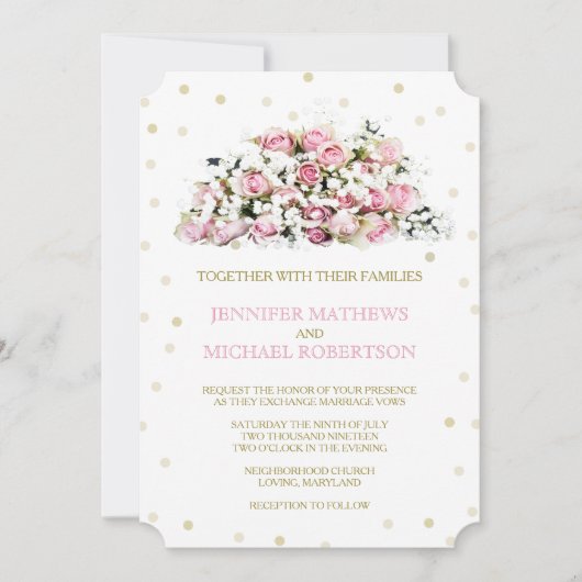 Gold Confetti Roses Babys Breate Kaart (Voorkant)