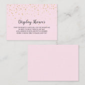 Gold Confetti Roze Baby Display Shower Informatiekaartje (Voorkant / Achterkant)