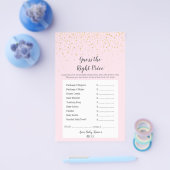 Gold Confetti Roze ShowerDe juiste prijs Flyer (Enkel)