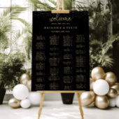 Gold Confetti Script Alfabetical Seating Chart Poster