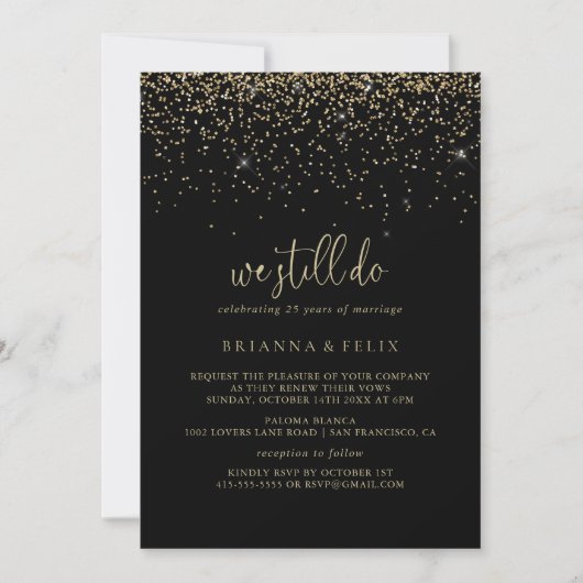 Gold Confetti Script we doen nog steeds een verlen Kaart (Voorkant)