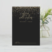 Gold Confetti Script Wedding Well wil Advieskaart (Staand voorkant)