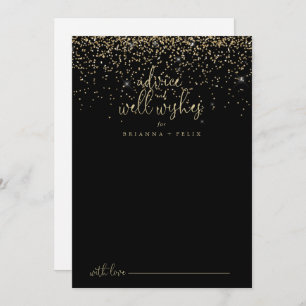 Gold Confetti Script Wedding Well wil Advieskaart