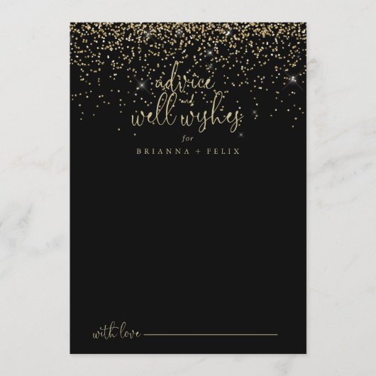 Gold Confetti Script Wedding Well wil Advieskaart (Voorkant)
