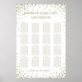 Gold Confetti Seating Chart Poster
