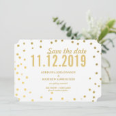 Gold Confetti Simple Modern slaat de datum op Kaart (Staand voorkant)