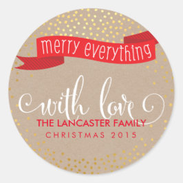 GOLD CONFETTI SNEEUWFOTO: alle banner Ronde Sticker