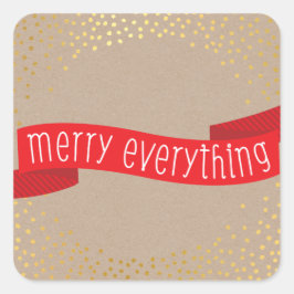 GOLD CONFETTI SNEEUWFOTO: alle banner Vierkante Sticker