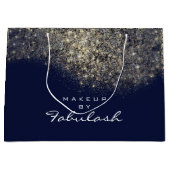 Gold Confetti Sparkly Glitter Blue Navy Bridal Large Cadeautasje (Voorkant)