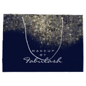Gold Confetti Sparkly Glitter Blue Navy Bridal Large Cadeautasje (Achterkant)