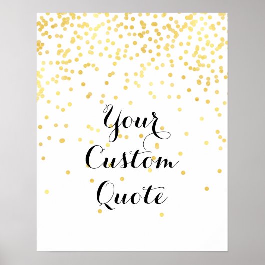 Gold confetti Speciaal gepersonaliseerde prijsopga Poster (Voorkant)
