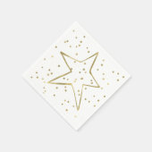 Gold Confetti Star Servet (Hoek)