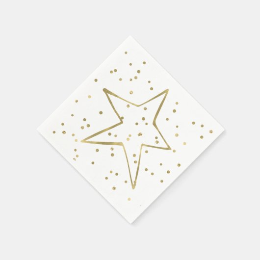 Gold Confetti Star Servet (Hoek)