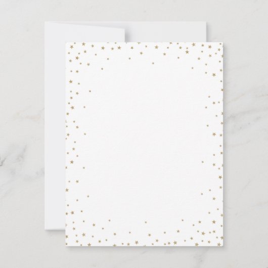 Gold Confetti Stars Hartelijk dank Bedankkaart (Achterkant)