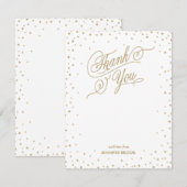 Gold Confetti Stars Hartelijk dank Bedankkaart (Voorkant / Achterkant)