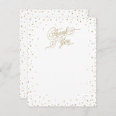 Gold Confetti Stars Hartelijk dank Bedankkaart (Voorkant / Achterkant)