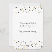 Gold Confetti Stars | Vakantiedorecards Feestdagenkaart (Achterkant)