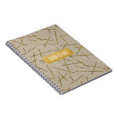 Gold Confetti Sticks Kraft Modern Chic Glam Trendy Notitieboek (Rechterzijde)