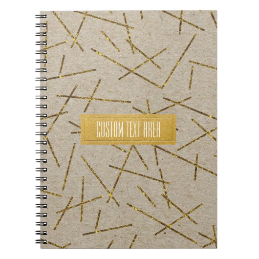 Gold Confetti Sticks Kraft Modern Chic Glam Trendy Notitieboek (Voorkant)