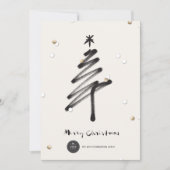 Gold Confetti Stijlvolle penseel Moderne Zaken Feestdagenkaart (Voorkant)