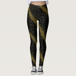 Gold Confetti Stip zwart of aangepaste kleur Leggings
