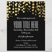 Gold Confetti Stippen Elegant Glam Event Flyer Pos (Voorkant)