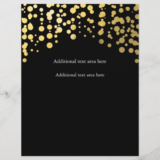 Gold Confetti Stippen Elegant Glam Event Flyer Pos (Achterkant)